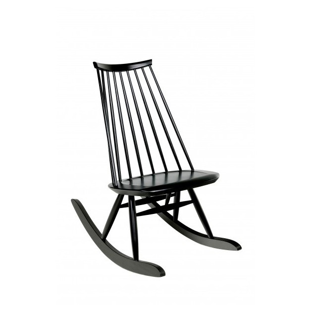 Rocking chair Mademoiselle teñida negro de Artek