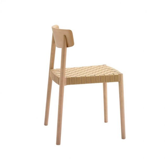 Silla Smart SI-0612 Andreu World madera y cincha beige