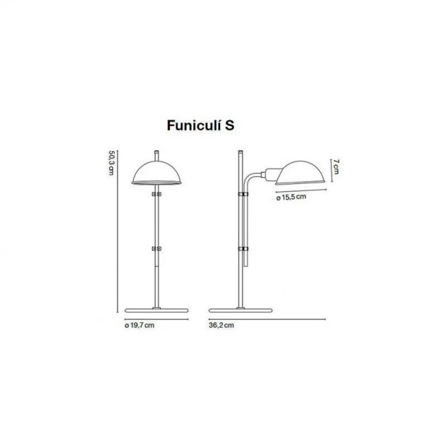 dimensiones Lámpara de mesa Funiculí S Marset