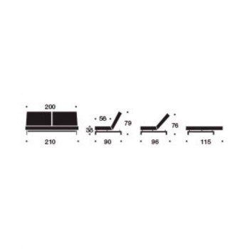 Sofá cama con reposabrazos Splitback Innovation medidas Sofá cama con reposabrazos Splitback Innovation medidas
