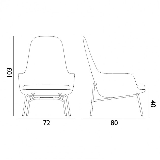 Dimensiones Butaca Era High de Normann Copenhagen
