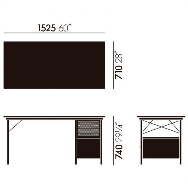 Mesa Eames Desk Unit EDU Vitra medidas