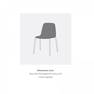 Silla Bisell tapizada con pies metálicos de Treku en Moises Showroom