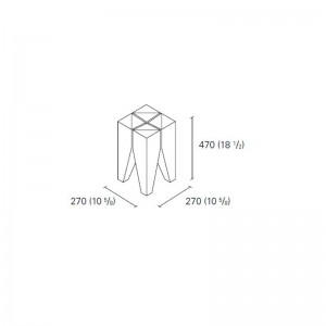 Dimensiones Taburete ST04 Backenzahn de E15. Disponible en Moisés Showroom
