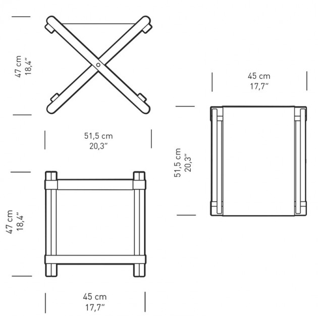 Dimensiones Reposapiés BM5768 de Carl Hansen