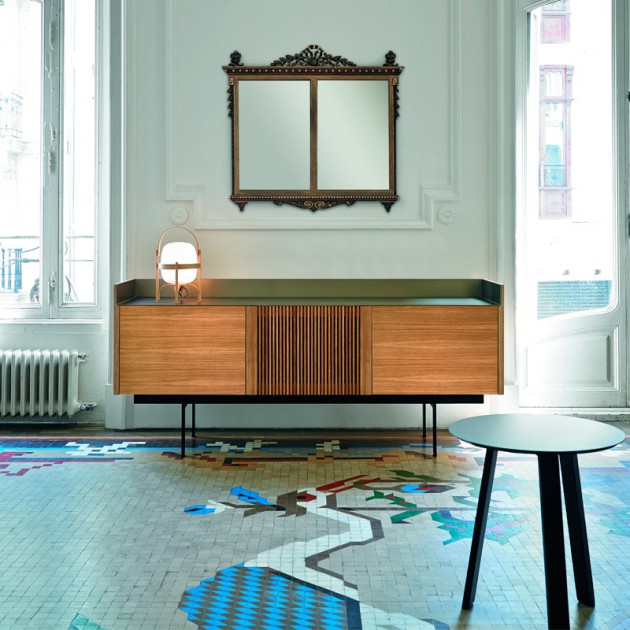 salon Aparador Stockholm 303 roble tapa bronce de Punt mobles