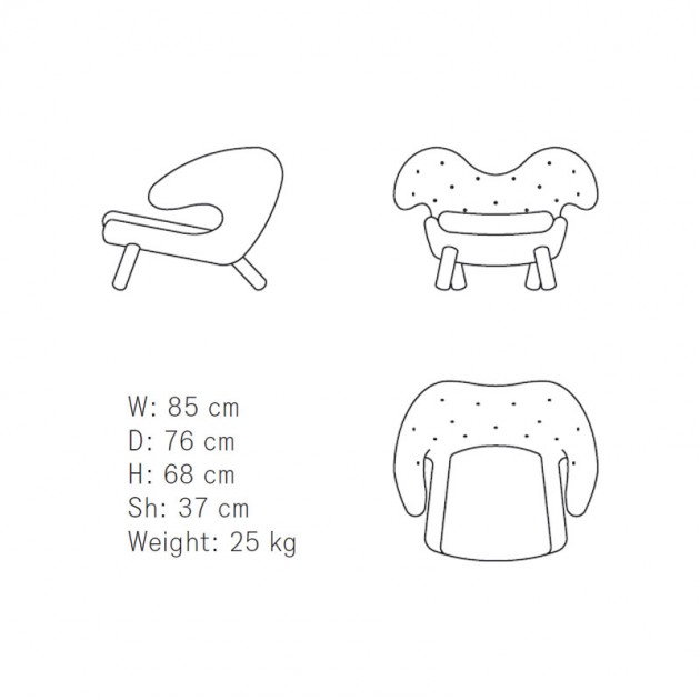 Medidas Pelican chair buttons de House of Finn Juhl