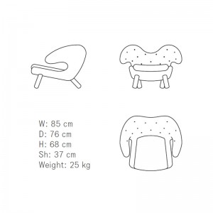 Medidas Pelican chair buttons de House of Finn Juhl