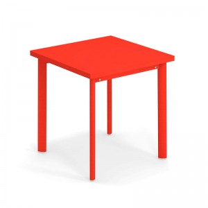 Mesa Star de exterior 70x70 roja Emu diseño