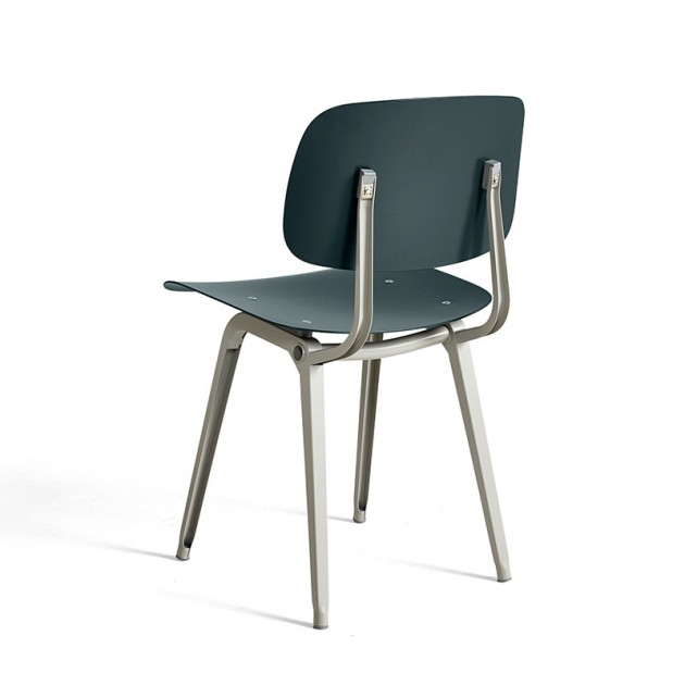 respaldo silla Revolt gris granito pata beige HAY