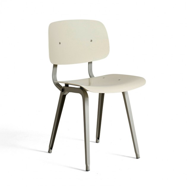 silla Revolt blanco arroz pata beige HAY