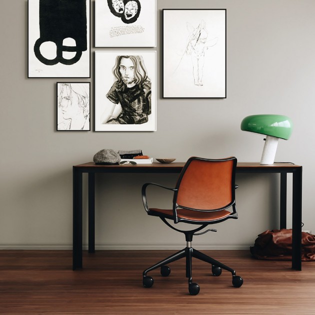 escritorio con silla Gas con ruedas Stua