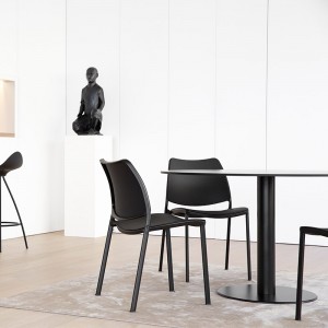 recepción con Mesa Zero Stua negra diámetro 90