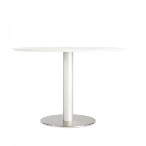 Mesa Zero tapa blanca base cromo