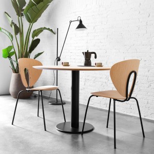 Mesa Zero Stua roble alpi base negra diámetro 90