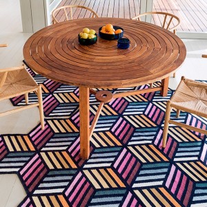 comedor con Parquet Hexagon naranja