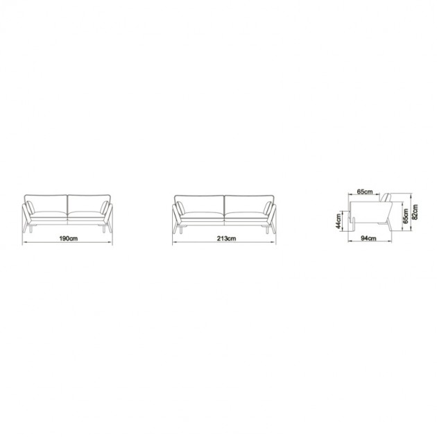 medidas sofas Hasle K260 Kragelund