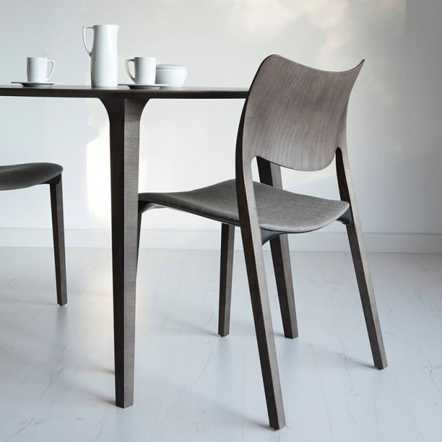 comedor silla Laclasica fresno teñido gris cálido Stua