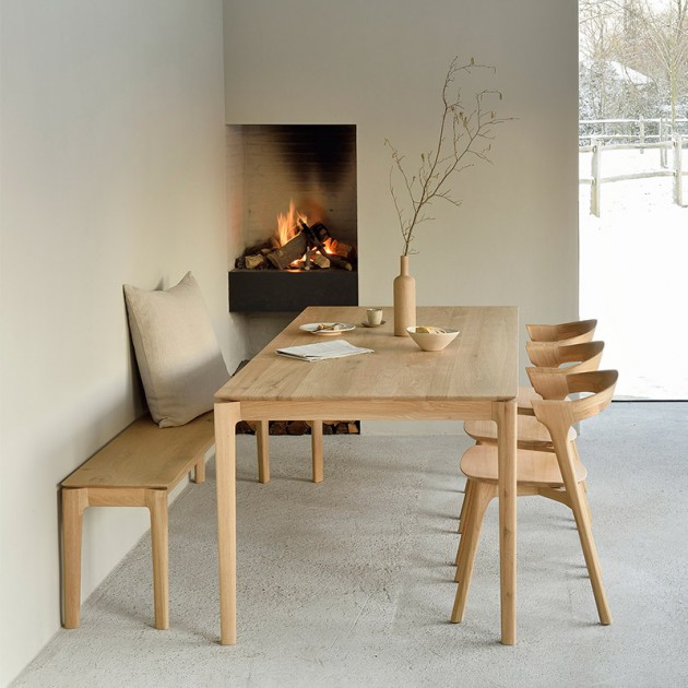 comedor mesa y banco Bok Ethnicraft roble