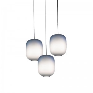 lámpara techo Arya Cluster hanging lamp blue encendida Cappellini