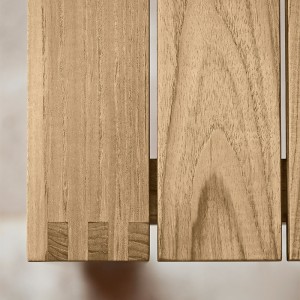 detalle teca sin tratar Tumbona BK14 Carl Hansen