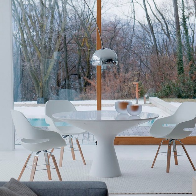 comedor mesa Blanco Zanotta diámetro 138