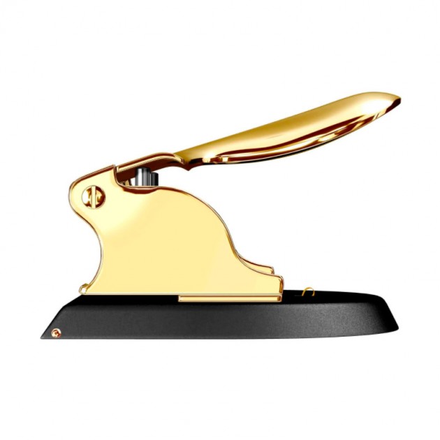 Perforadora oro y negro perfil