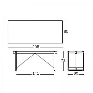 Medidas Mesa Brut 205cm de Magis