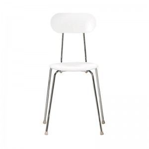 Silla Mariolina bicolor blanco y aluminio de Enzo Mari
