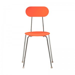 Silla Mariolina bicolor naranja y aluminio de Enzo Mari