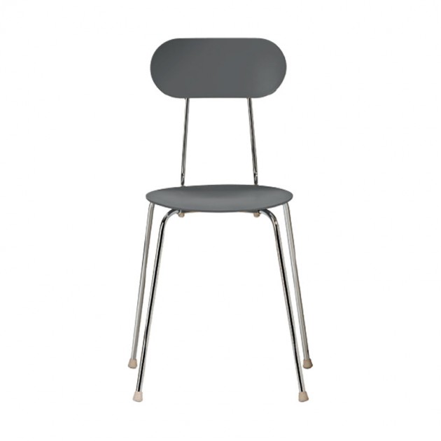 Silla Mariolina bicolor negro y aluminio de Enzo Mari