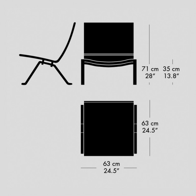 Medidas butaca PK22™ de Fritz Hansen