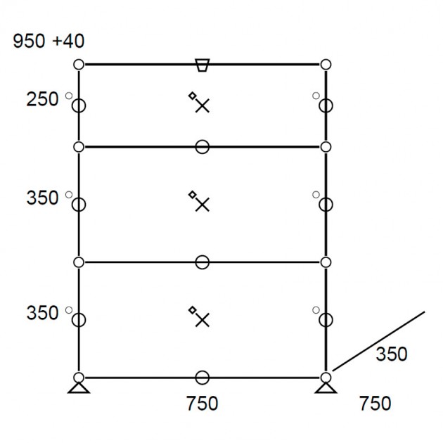 Medidas estantería modular perforada con plantas USM