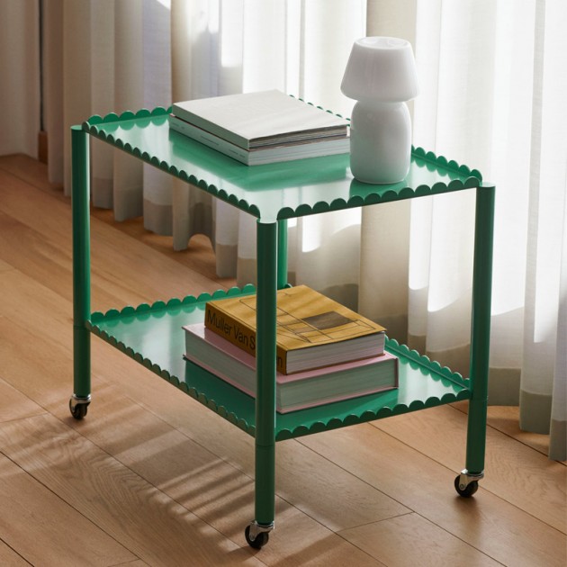 Imagen ambientada Arcs Trolley low jade green de HAY